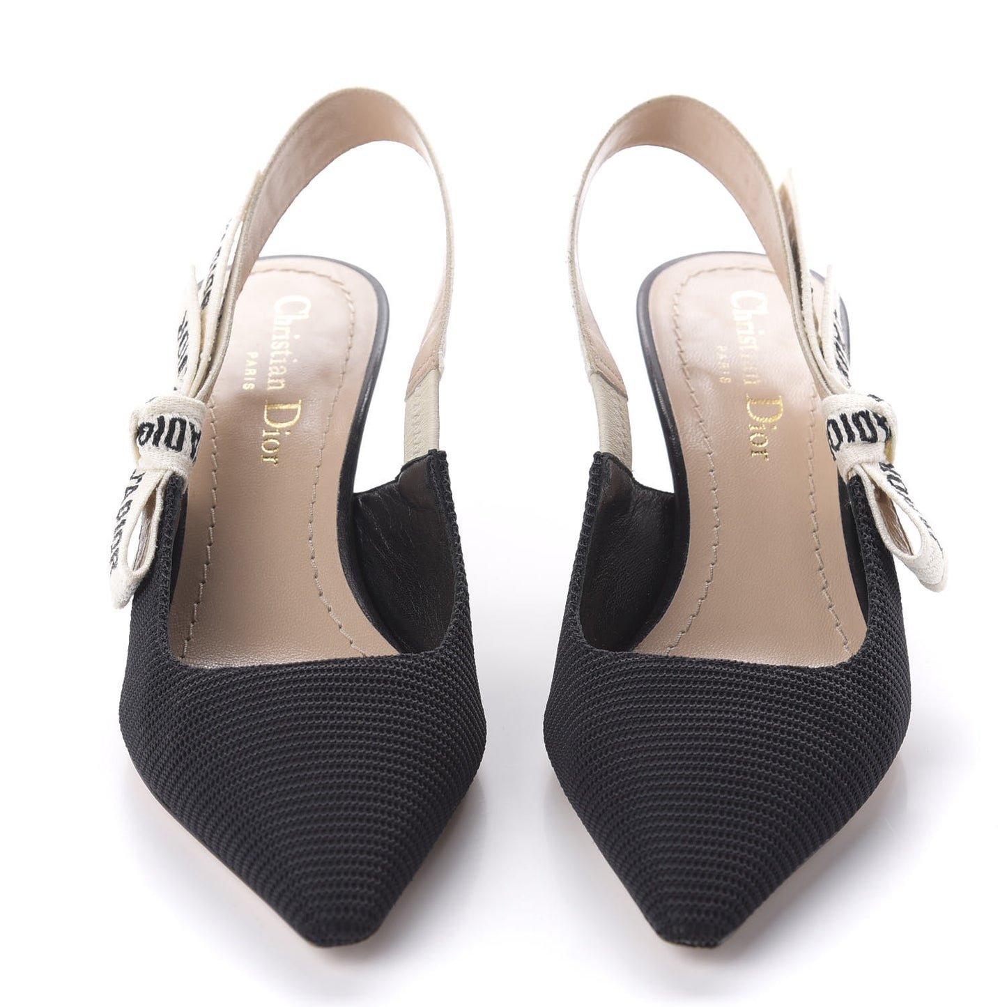 Technical Canvas Ribbon J Adior Slingback 65mm Pumps 35 Black