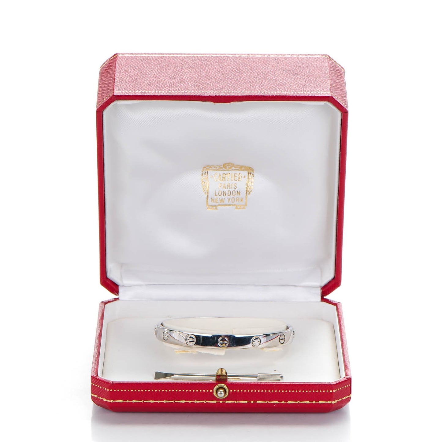 18K White Gold LOVE Bracelet 17