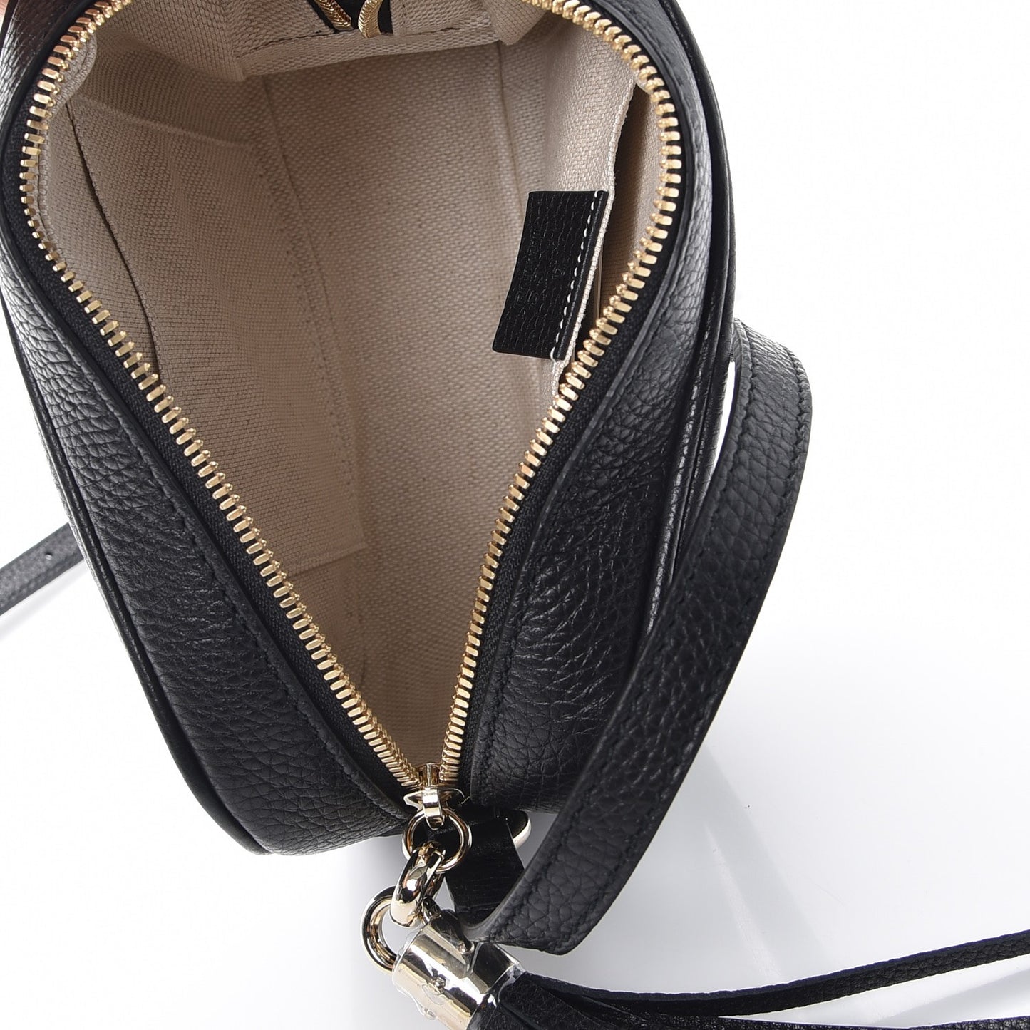 Pebbled Calfskin Small Soho Disco Bag Black
