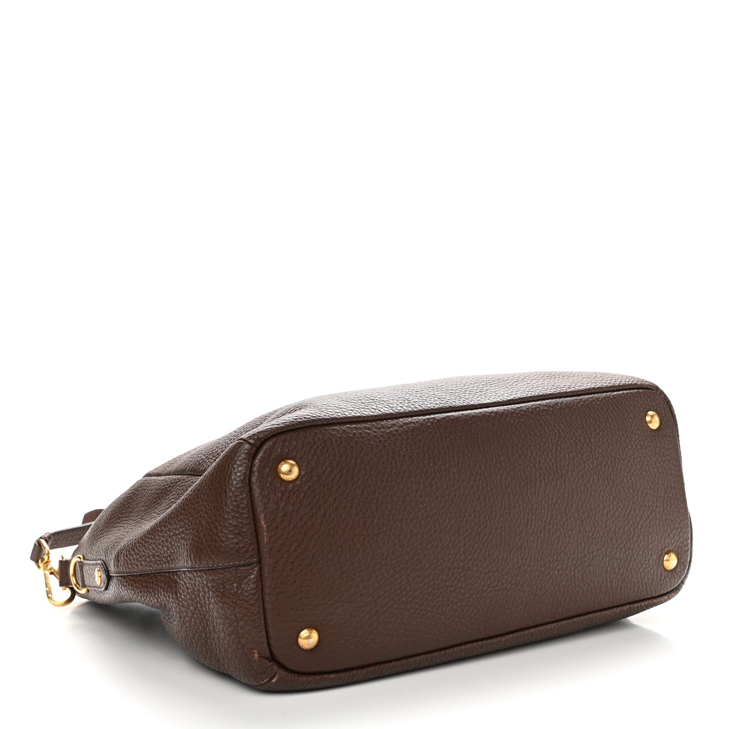 Vitello Daino Double Pocket Shoulder Bag Bruciato