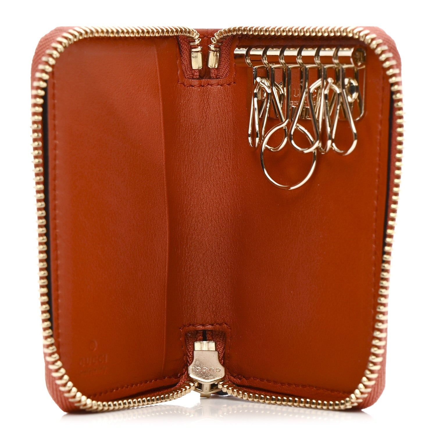 Gucci Microguccissima Zip Around Key Case Sun Orange 4 of 7