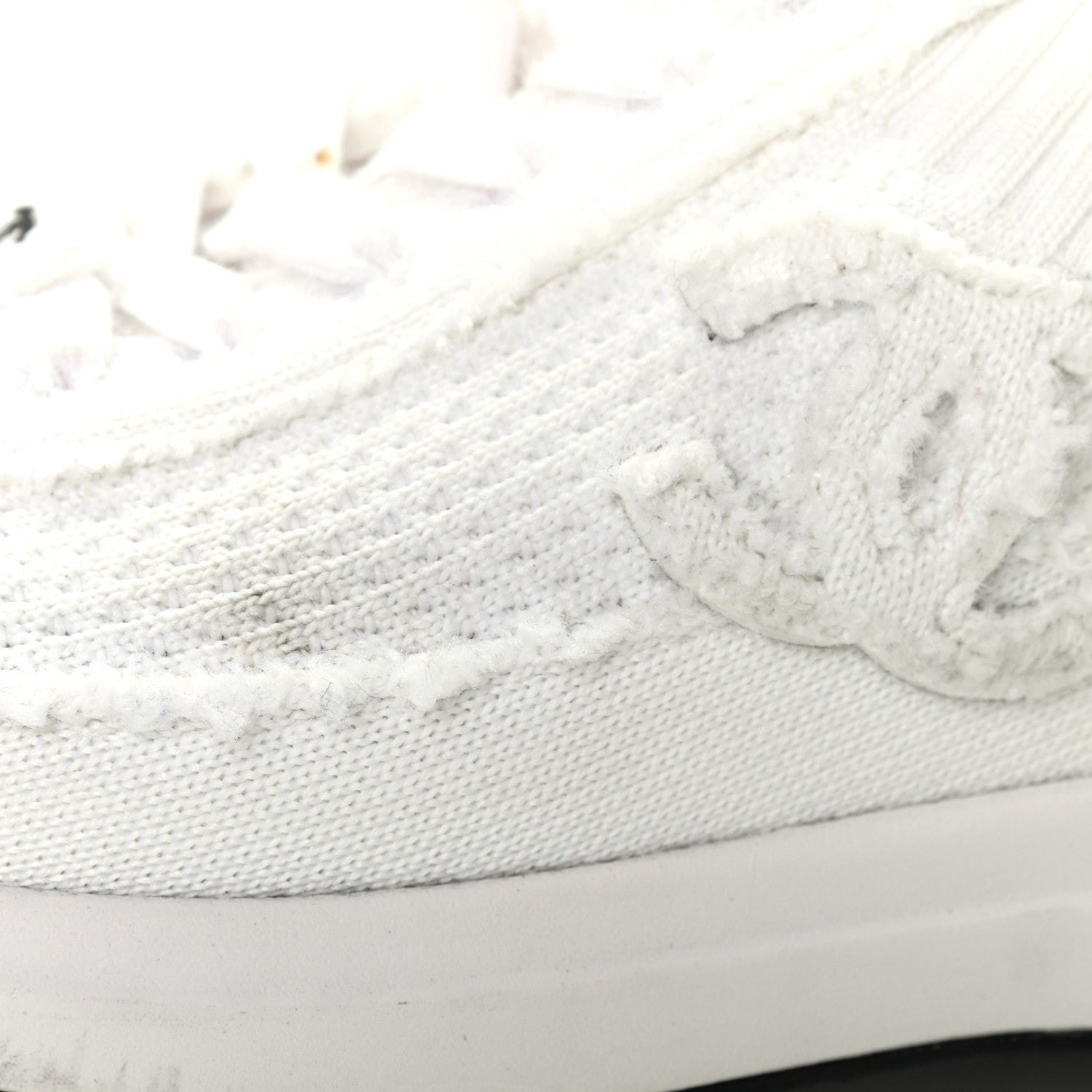 Chanel Fabric Suede Calfskin Stretch CC Sneakers 36 White Black 9 of 11