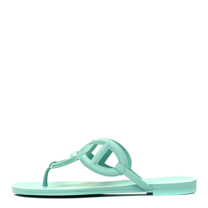 Hermes Rubber Womens Egerie Sandals 39 Vert Embrun 1 of 7