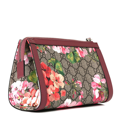 Gucci GG Supreme Monogram Blooms Small Cosmetic Case Beige Multicolor Dry Rose 2 of 5