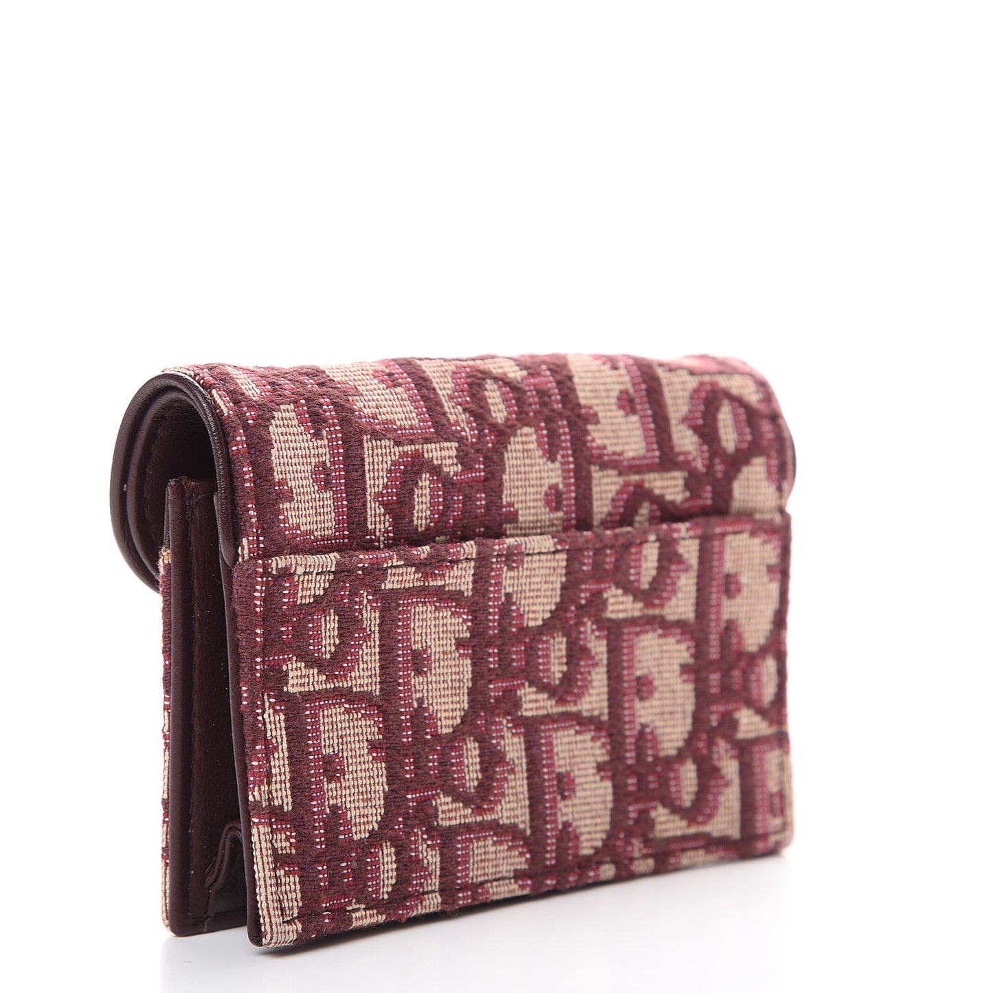 Oblique Saddle Card Holder Bordeaux