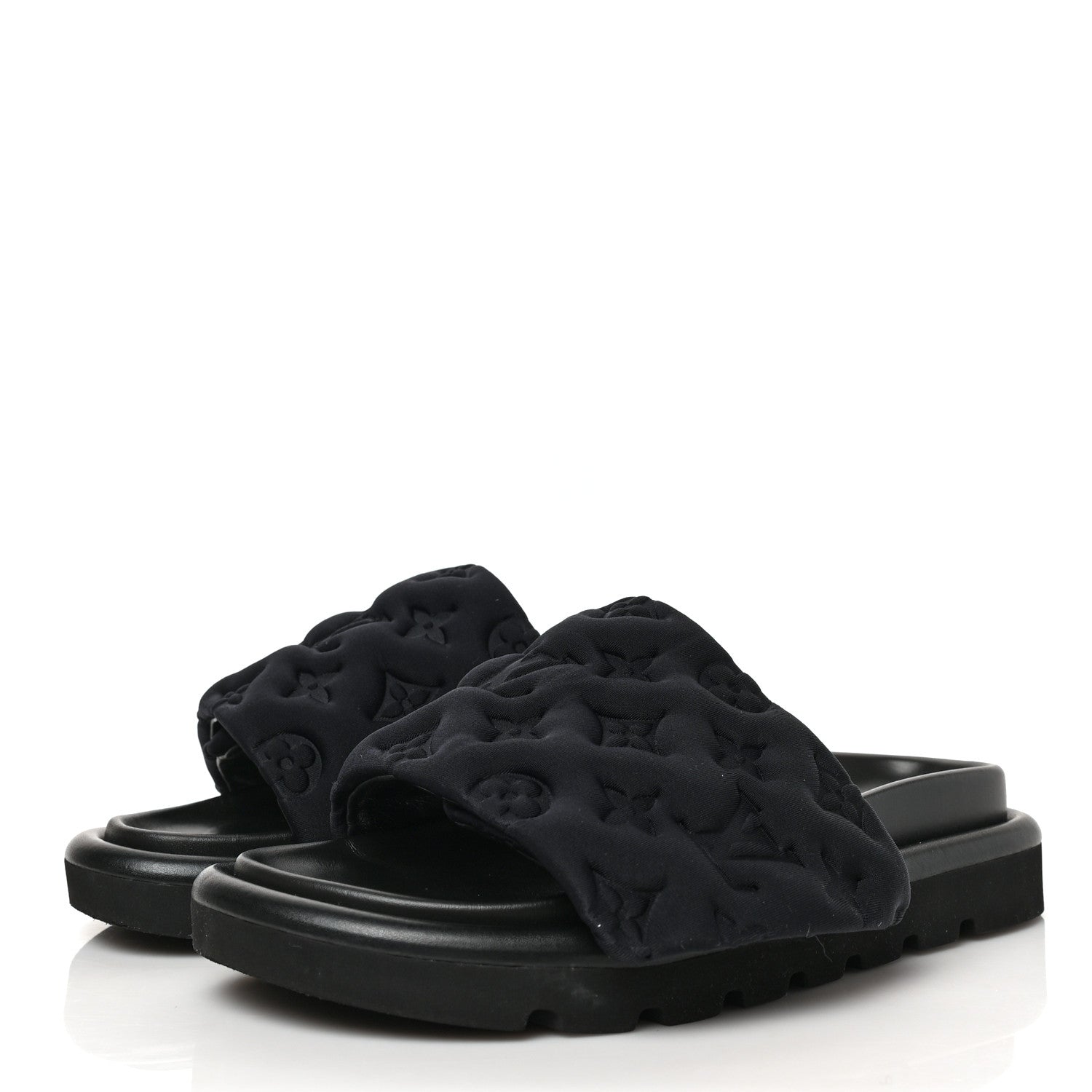 Louis Vuitton Technical Fabric Embossed Monogram Pool Pillow Comfort Mules 36 Black 3 of 9