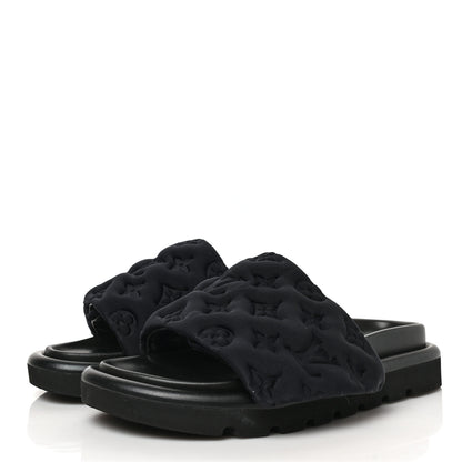 Louis Vuitton Technical Fabric Embossed Monogram Pool Pillow Comfort Mules 36 Black 3 of 9