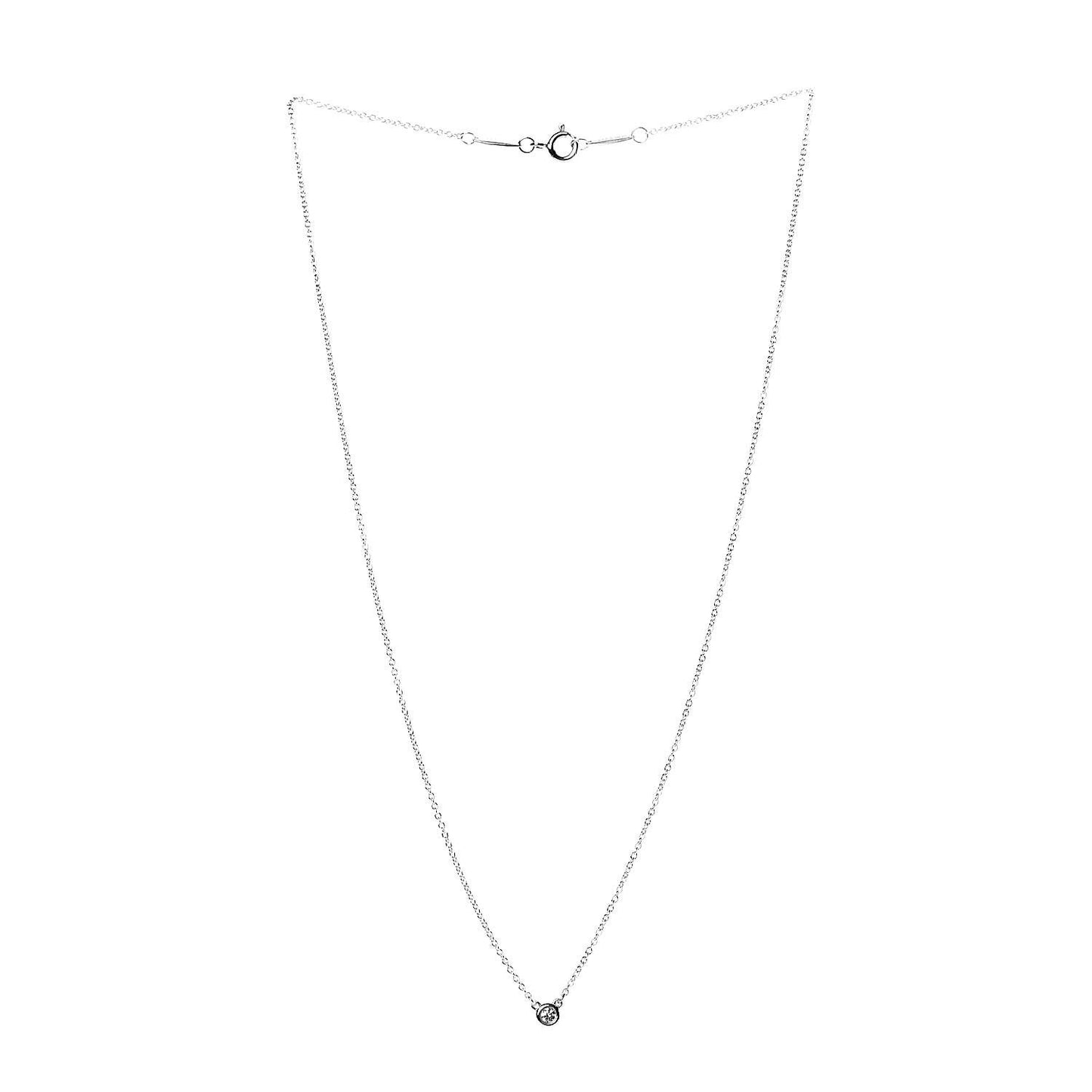 Sterling Silver Diamond .05ct Elsa Peretti Diamonds by the Yard Pendant Necklace