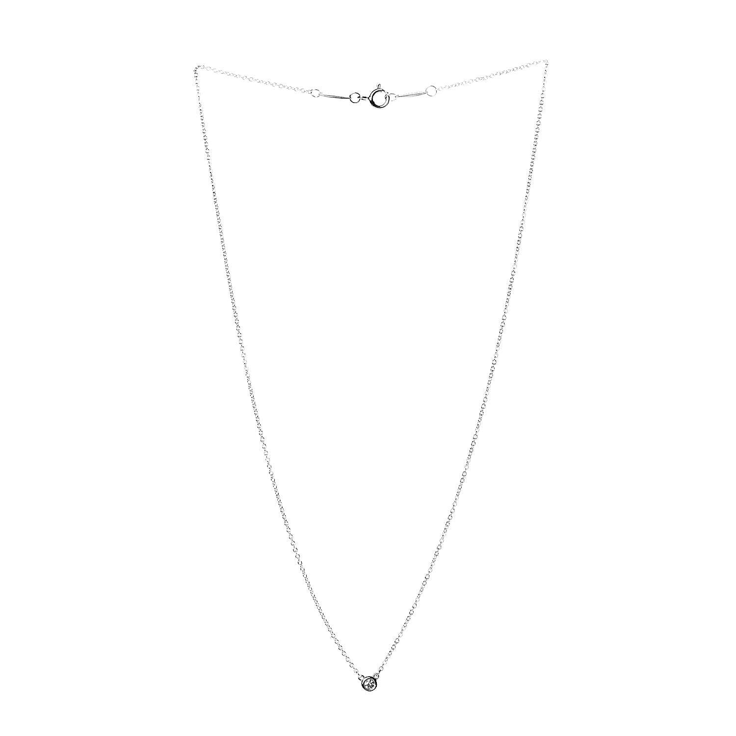 Tiffany Sterling Silver Diamond .05ct Elsa Peretti Diamonds by the Yard Pendant Necklace 3 of 6