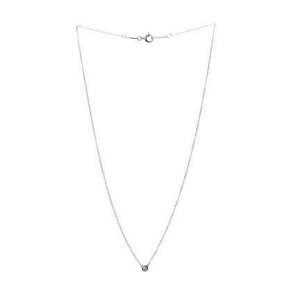 Tiffany Sterling Silver Diamond .05ct Elsa Peretti Diamonds by the Yard Pendant Necklace 3 of 6