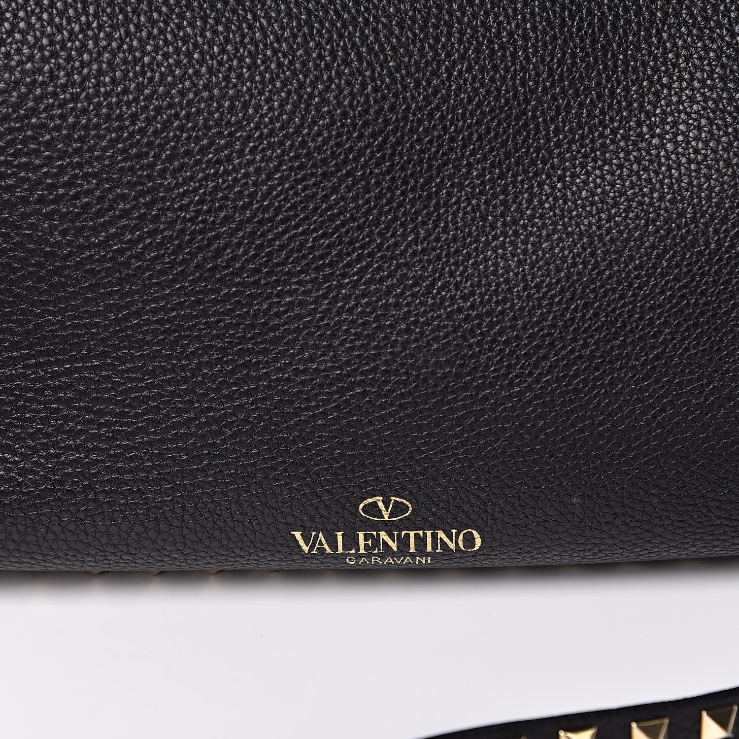 Valentino Garavani Pebbled Calfskin Medium Rockstud Tote Black 11 of 11