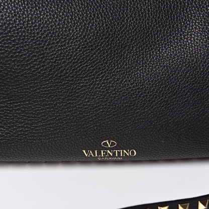 Valentino Garavani Pebbled Calfskin Medium Rockstud Tote Black 11 of 11