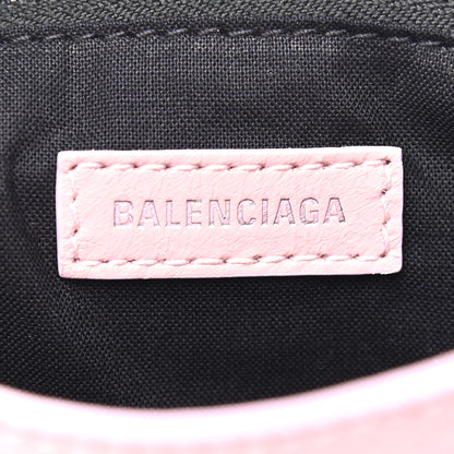 Balenciaga Agneau Classic Silver Hardware Mini City Logo Strap Pale Rose Black 6 of 10
