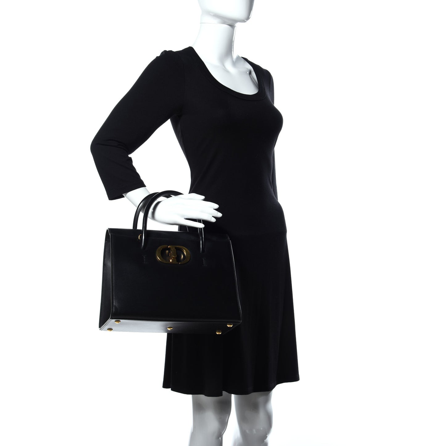 Box Calfskin Large St. Honore Tote Black