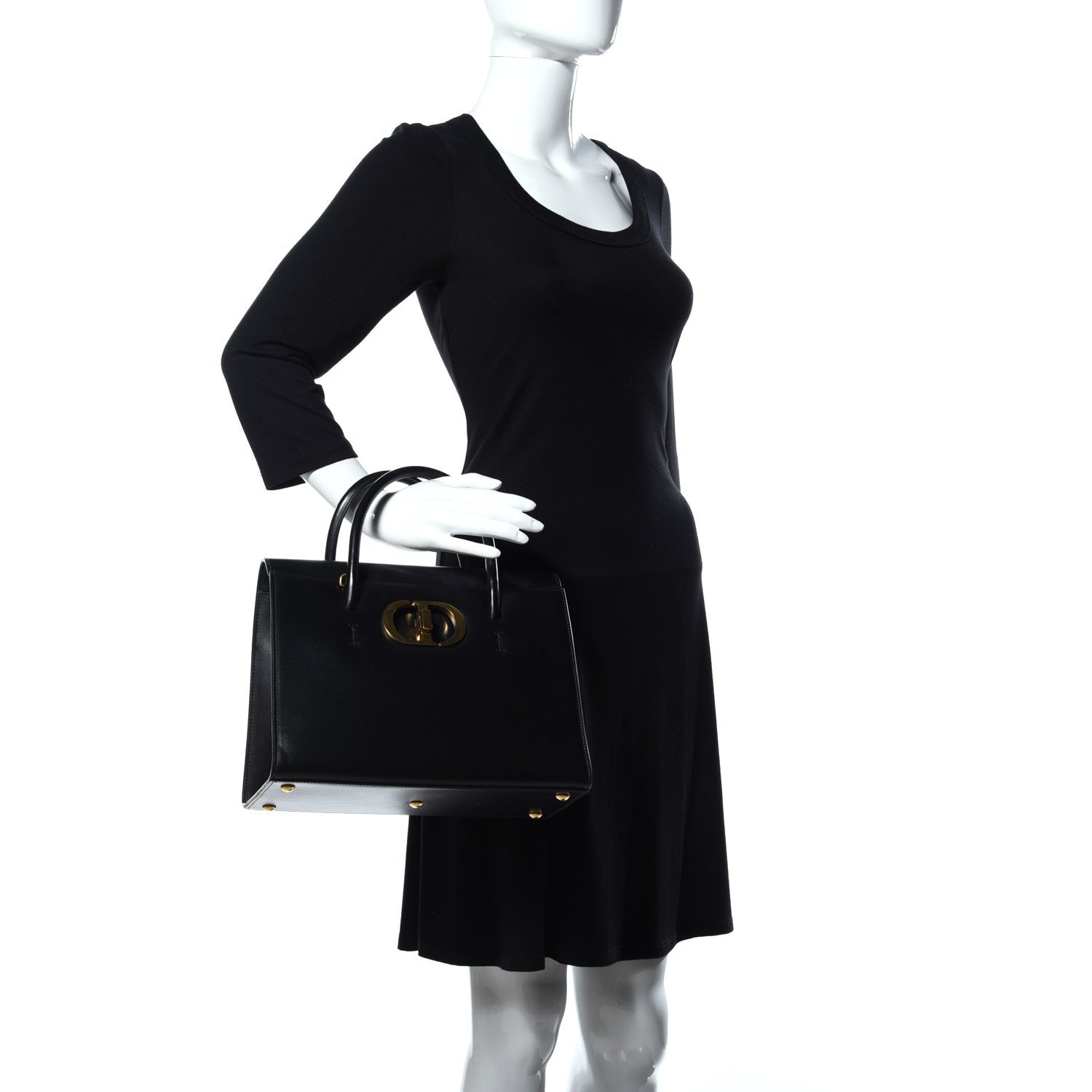 Christian Dior Box Calfskin Large St. Honore Tote Black 2 of 8