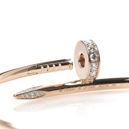 Cartier 18K Pink Gold Diamond Juste Un Clou Bracelet 18 4 of 6