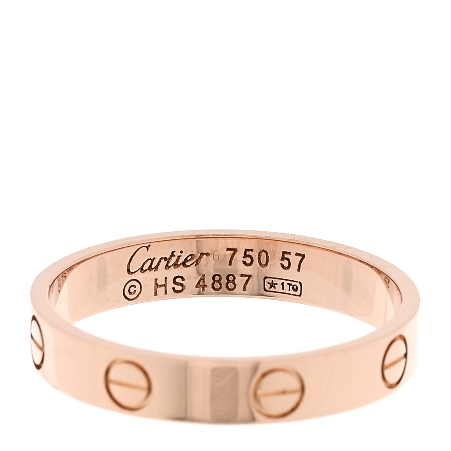 18K Pink Gold 3.5mm LOVE Wedding Band Ring 57 8