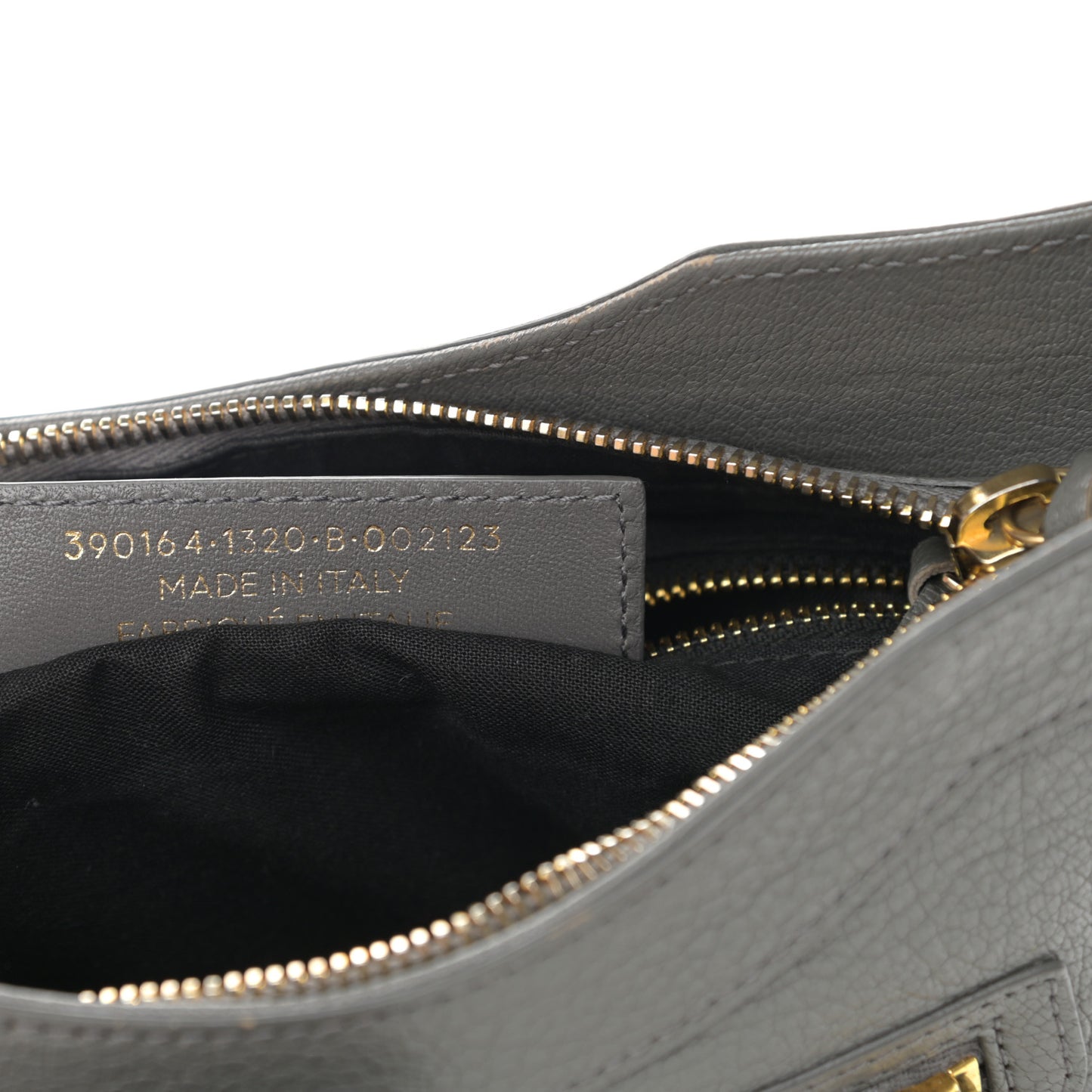 Chevre Gold Metallic Edge Hardware Hip Gris Acier