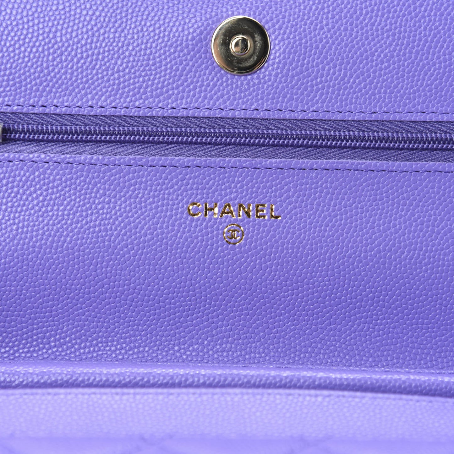 Caviar Quilted Wallet On Chain WOC Purple