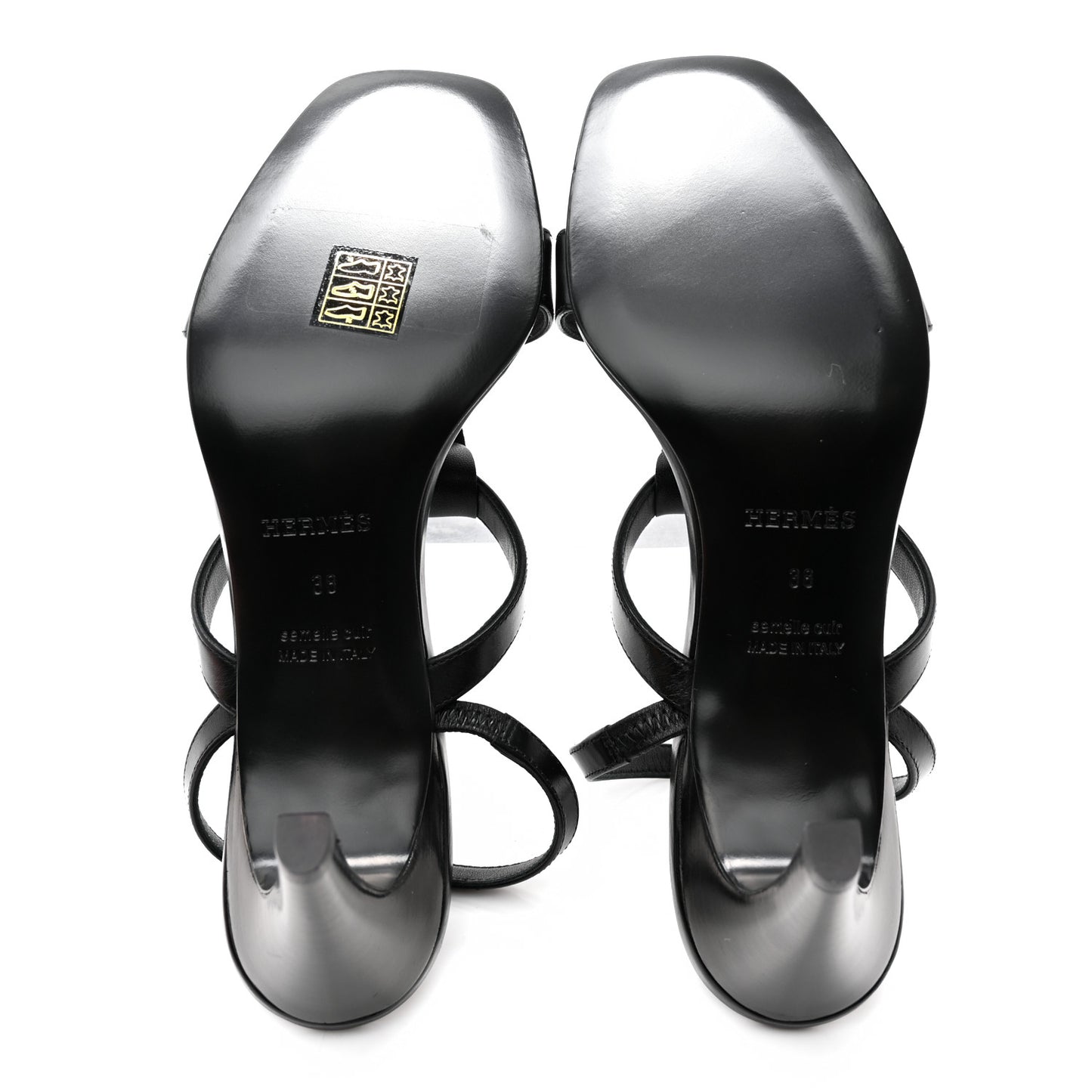 Calfskin Glamour 75 Sandals 38 Black