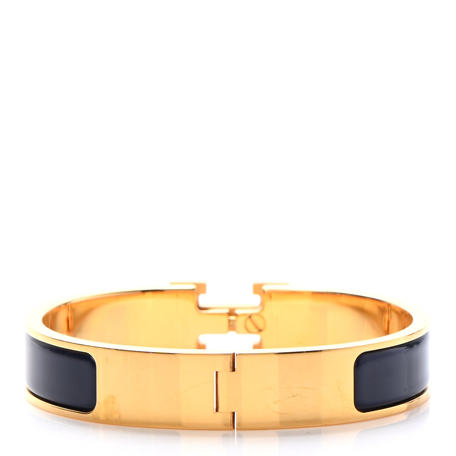 Hermes Narrow Enamel Clic Clac H Bracelet GM Bleu Biarritz 3 of 6