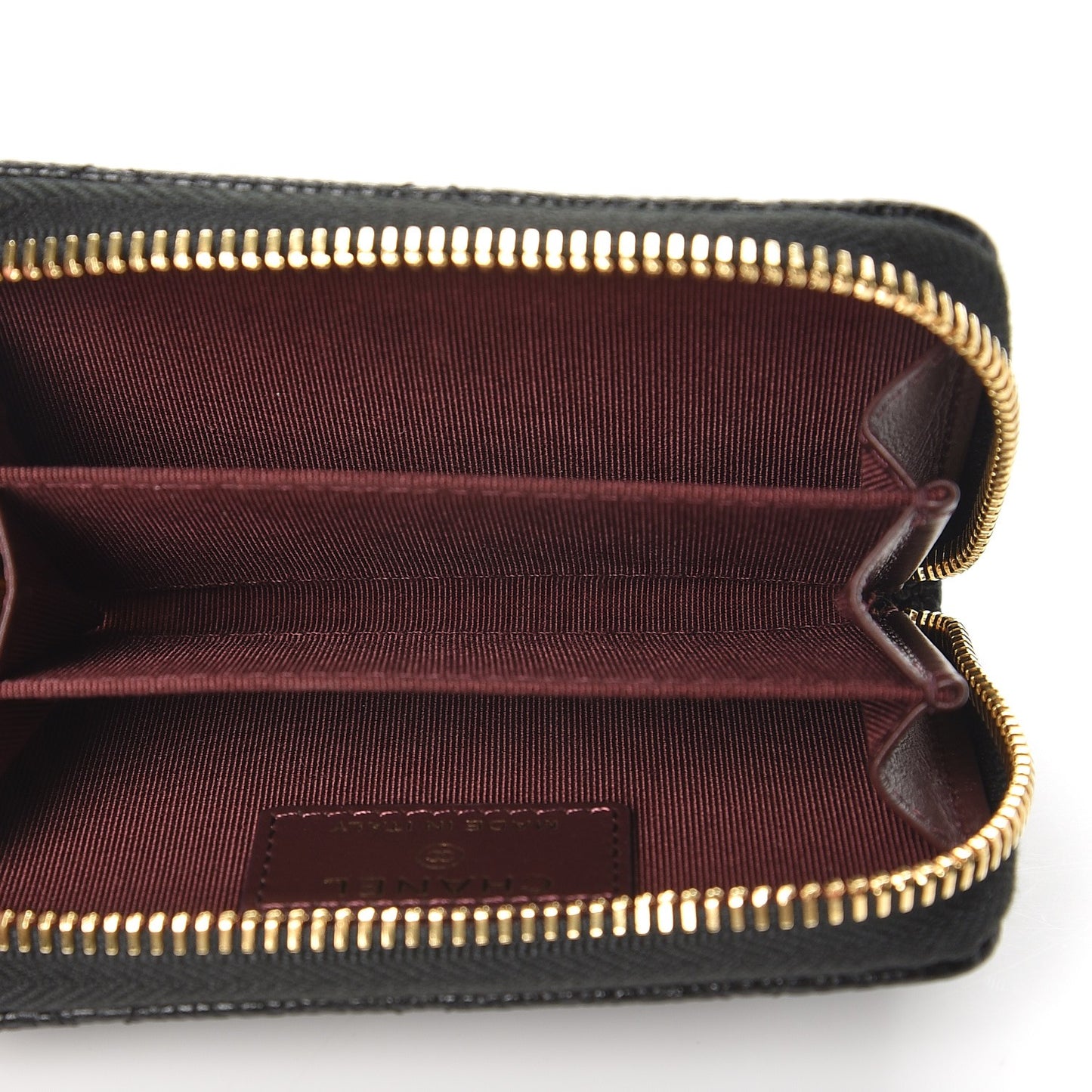 Caviar Quilted Zip Coin Purse Black