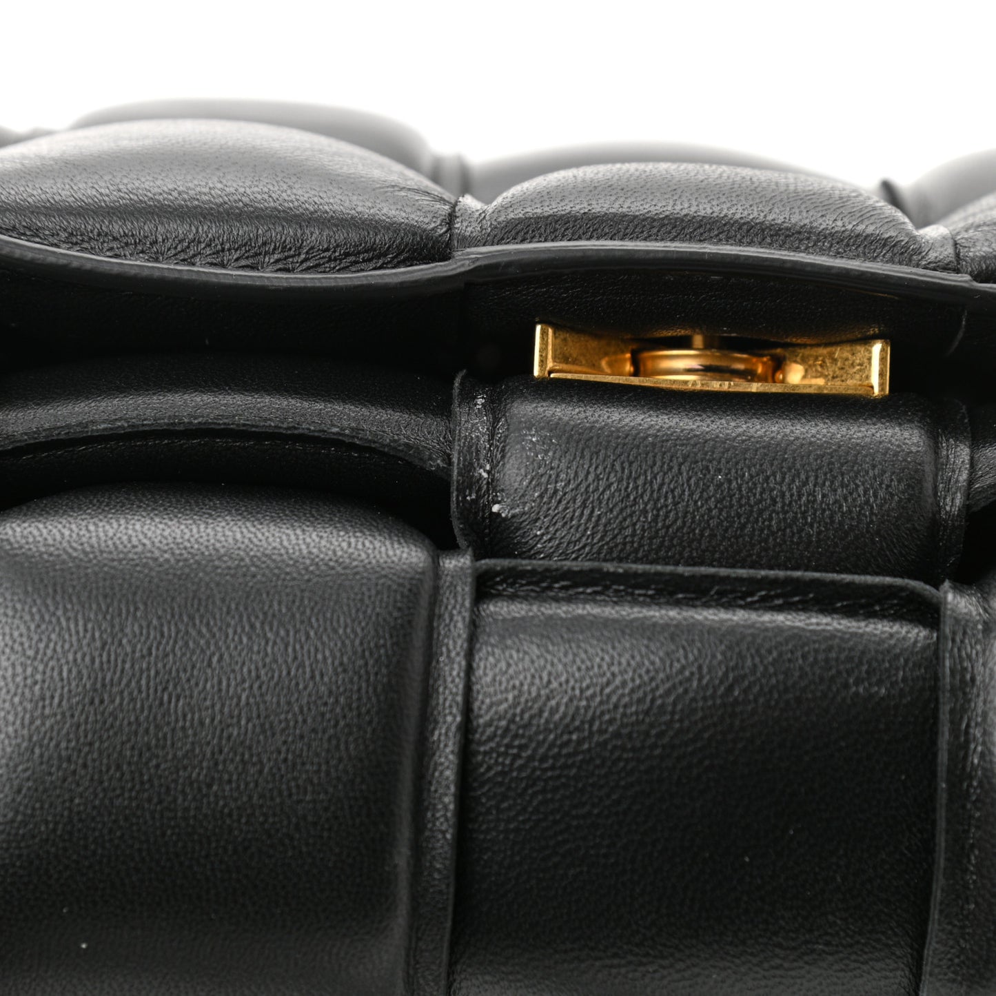 Nappa Maxi Intreccio Padded Cassette Crossbody Bag Black