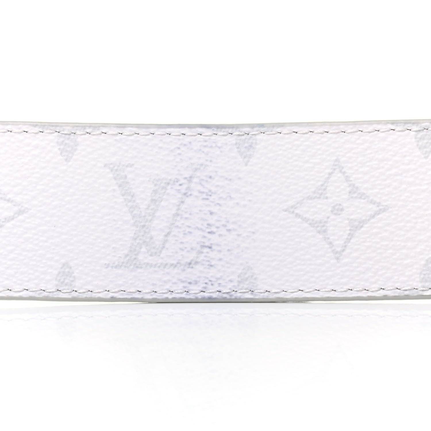 LOUIS VUITTON ホワイトラバーベルト Louis Vuitton Taiga Monogram 40mm LV Initiales Belt 85 34