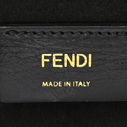 Fendi Vitello Fluffy Logo Horizontal Box Crossbody Bag Yellow Box Black 6 of 13