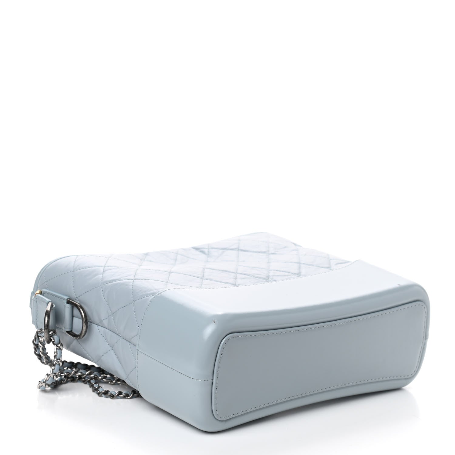 Chanel Aged Calfskin Quilted Medium Gabrielle Hobo Light Blue 4 of 10