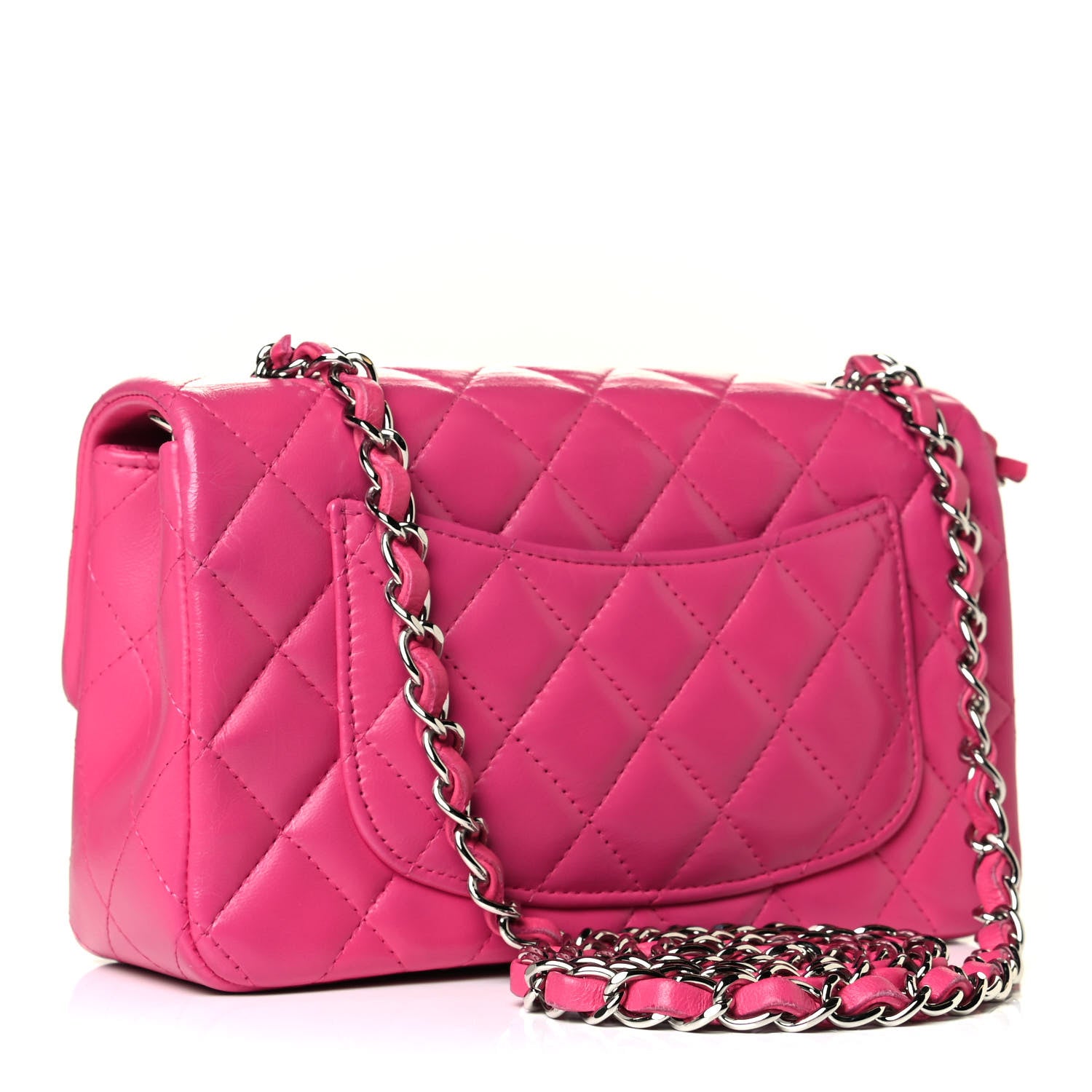 Chanel Lambskin Quilted Mini Rectangular Flap Pink 2 of 8