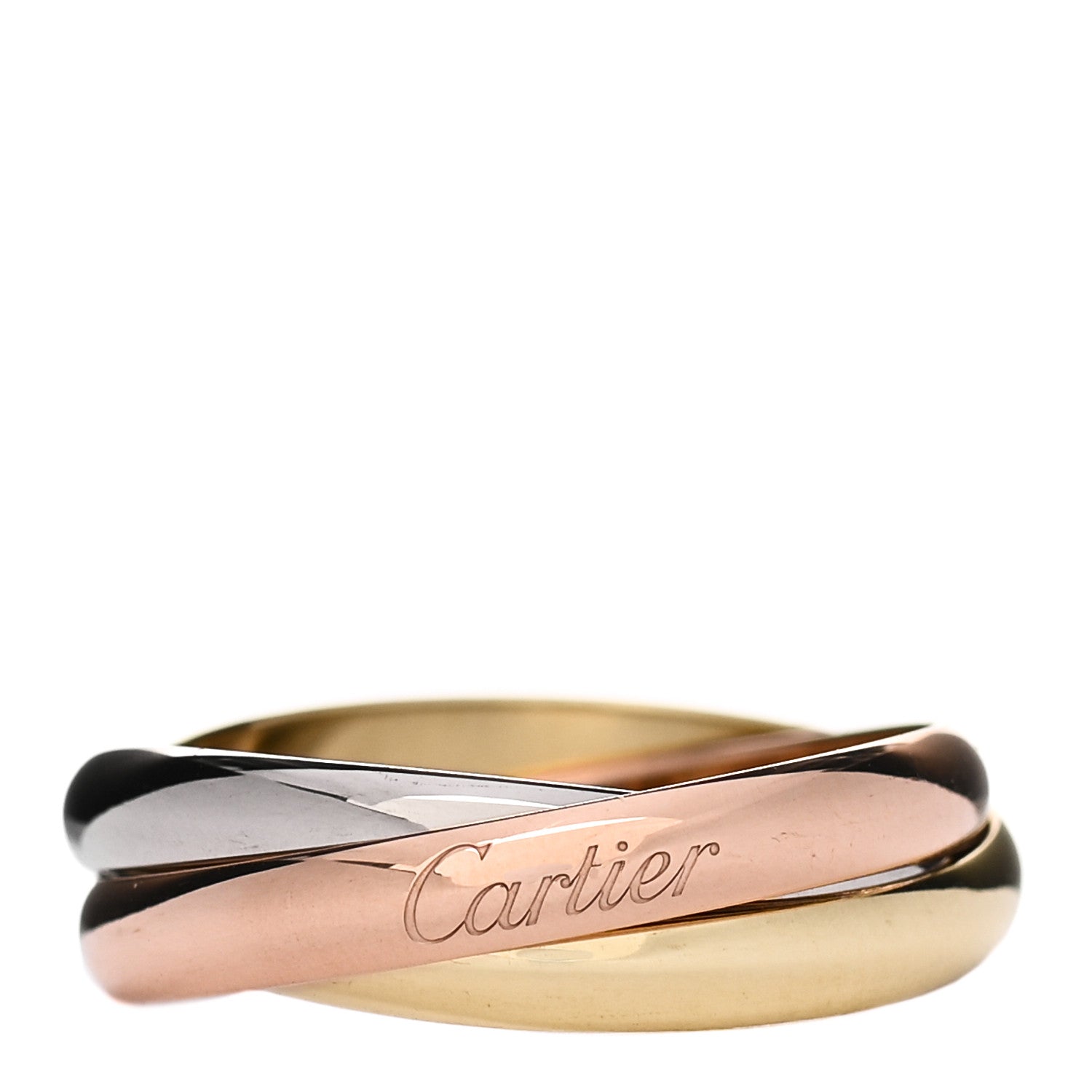 Cartier 18K Pink Yellow White Gold Classic Trinity Ring 55 7.25 1 of 5