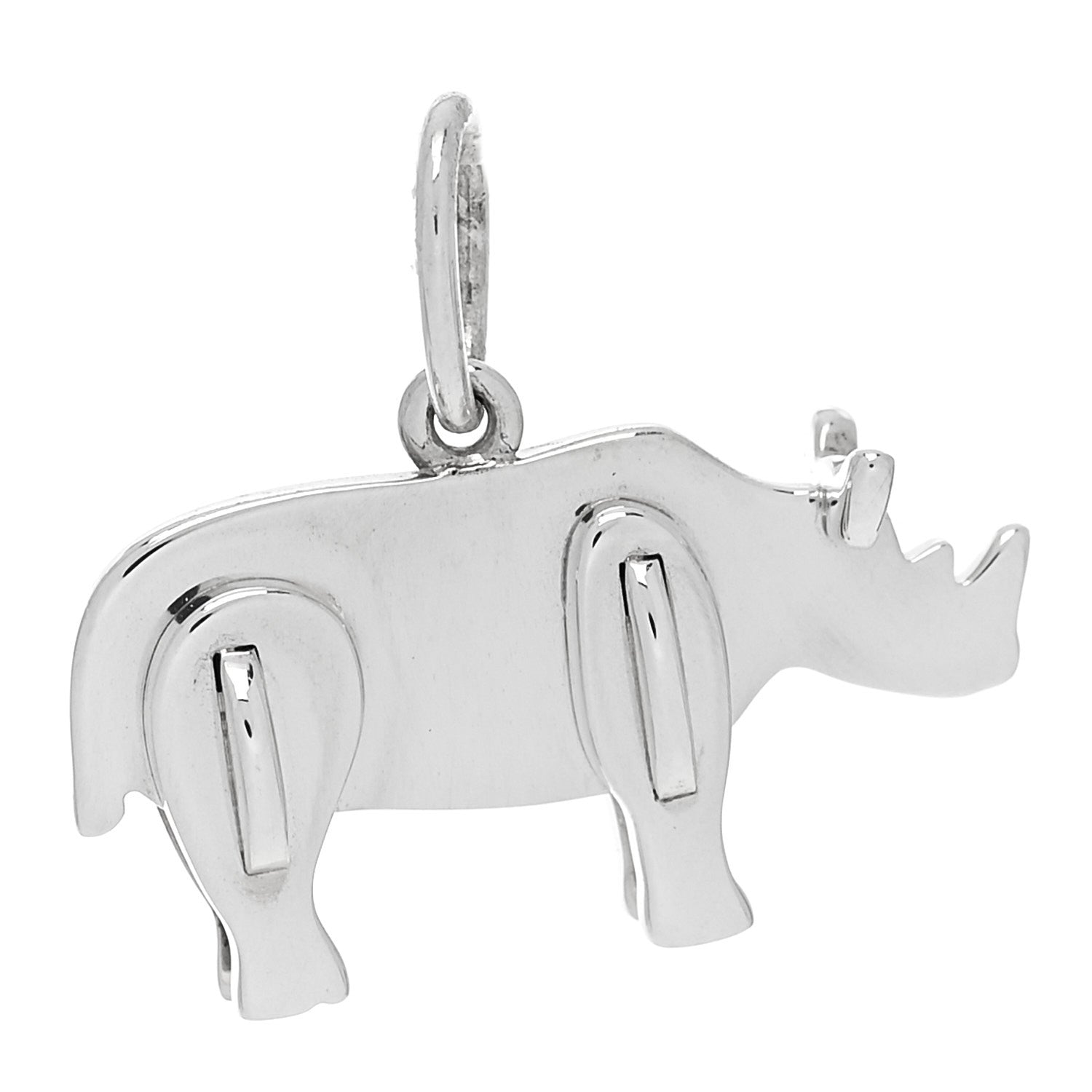 Tiffany Sterling Silver Save the Wild Rhino Charm 1 of 6