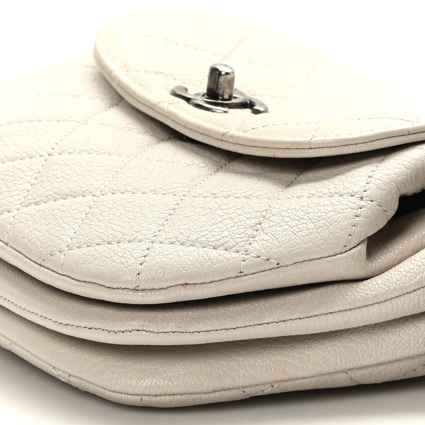 Goatskin Quilted CC Waiter Crossbody White