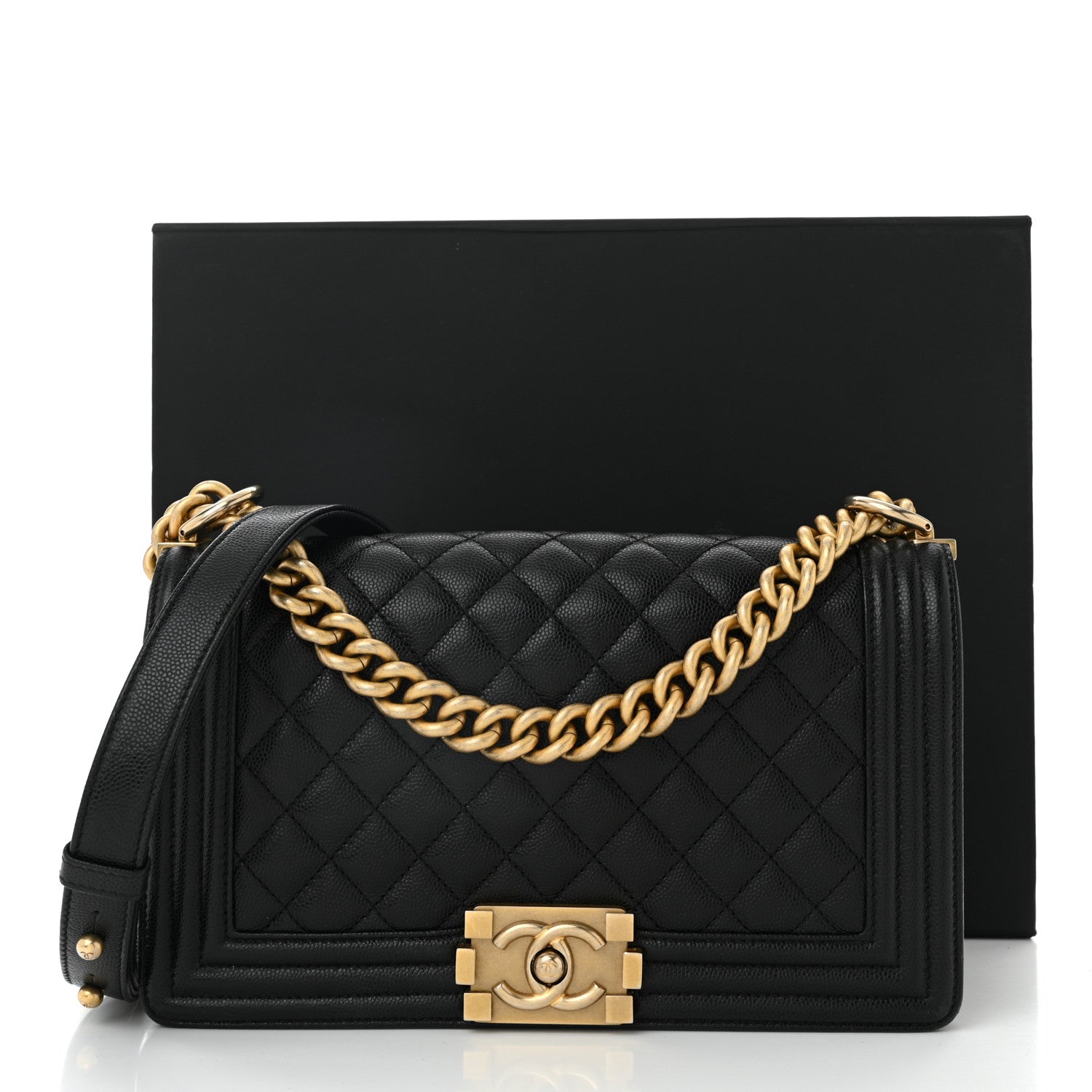 Chanel Caviar Quilted Medium Boy Flap Black 11 of 11