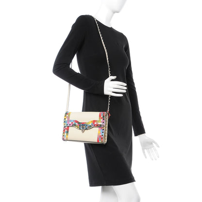 Valentino Garavani Pebbled Calfskin Embroidered Medium Rockstud Flip Lock Crossbody Bag Ivory 2 of 7
