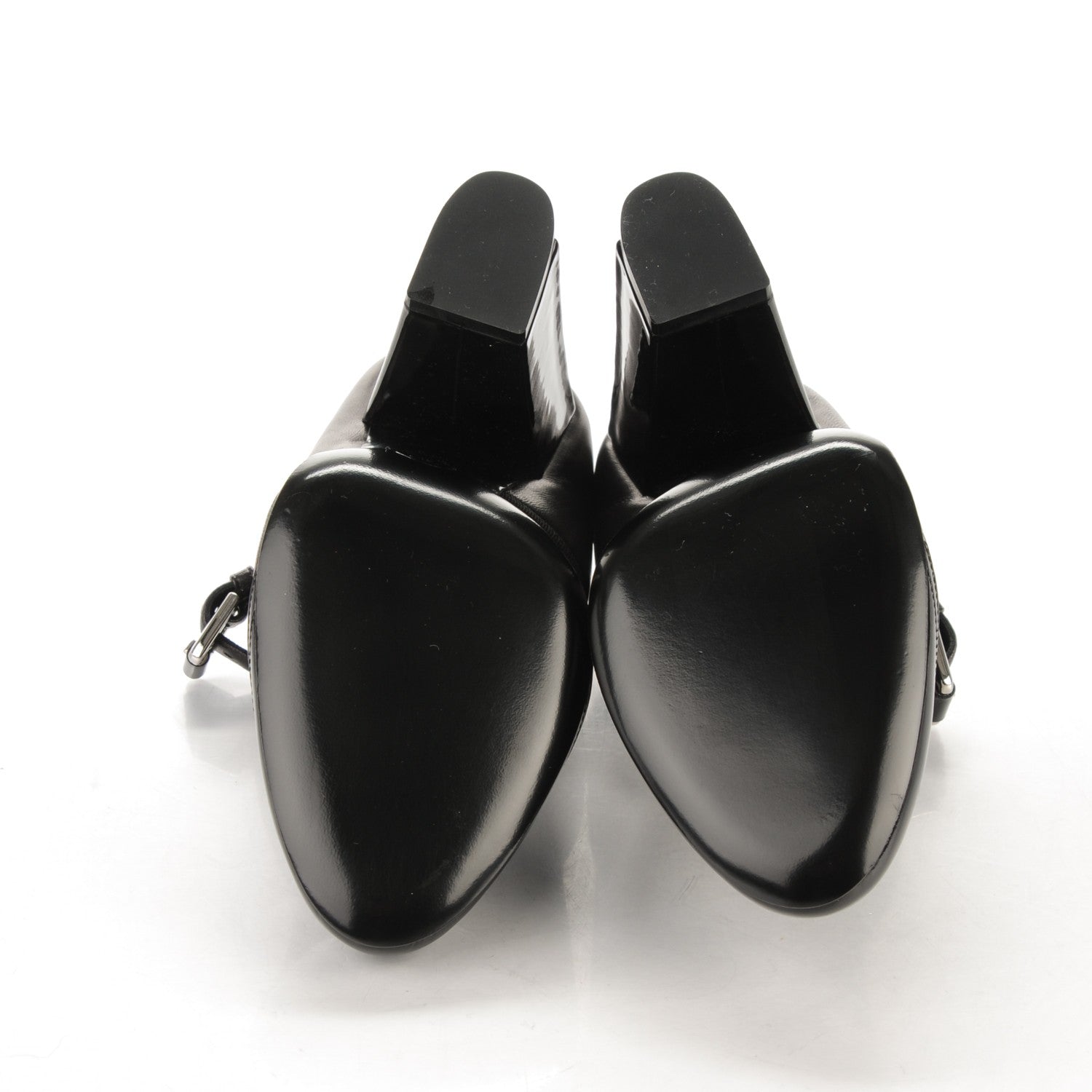 Chanel Calfskin Patent Chaus Ouvertes Mary Jane Pumps 36.5 Black 5 of 8