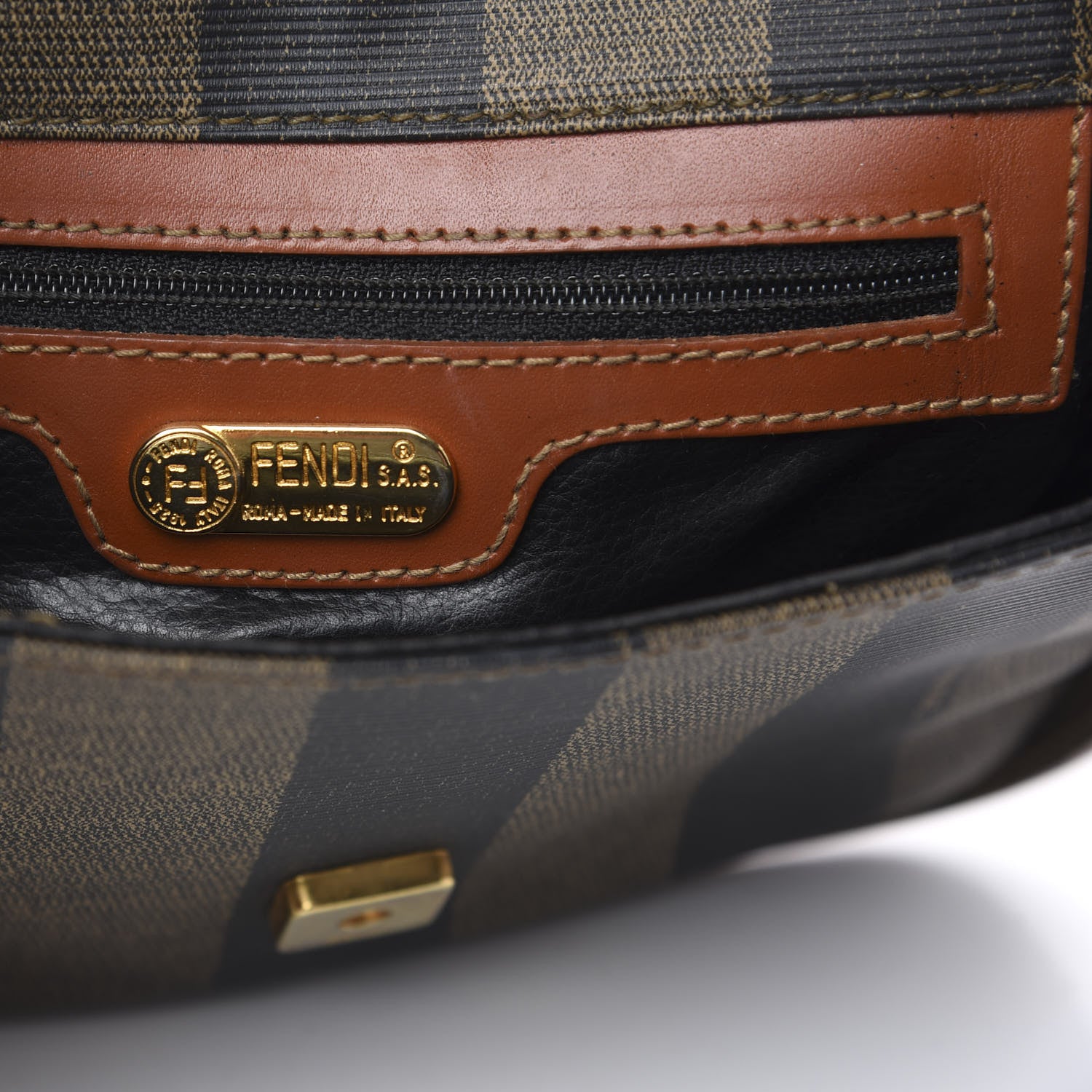 Fendi Pequin Spalmati Shoulder Bag Cuoio 5 of 11