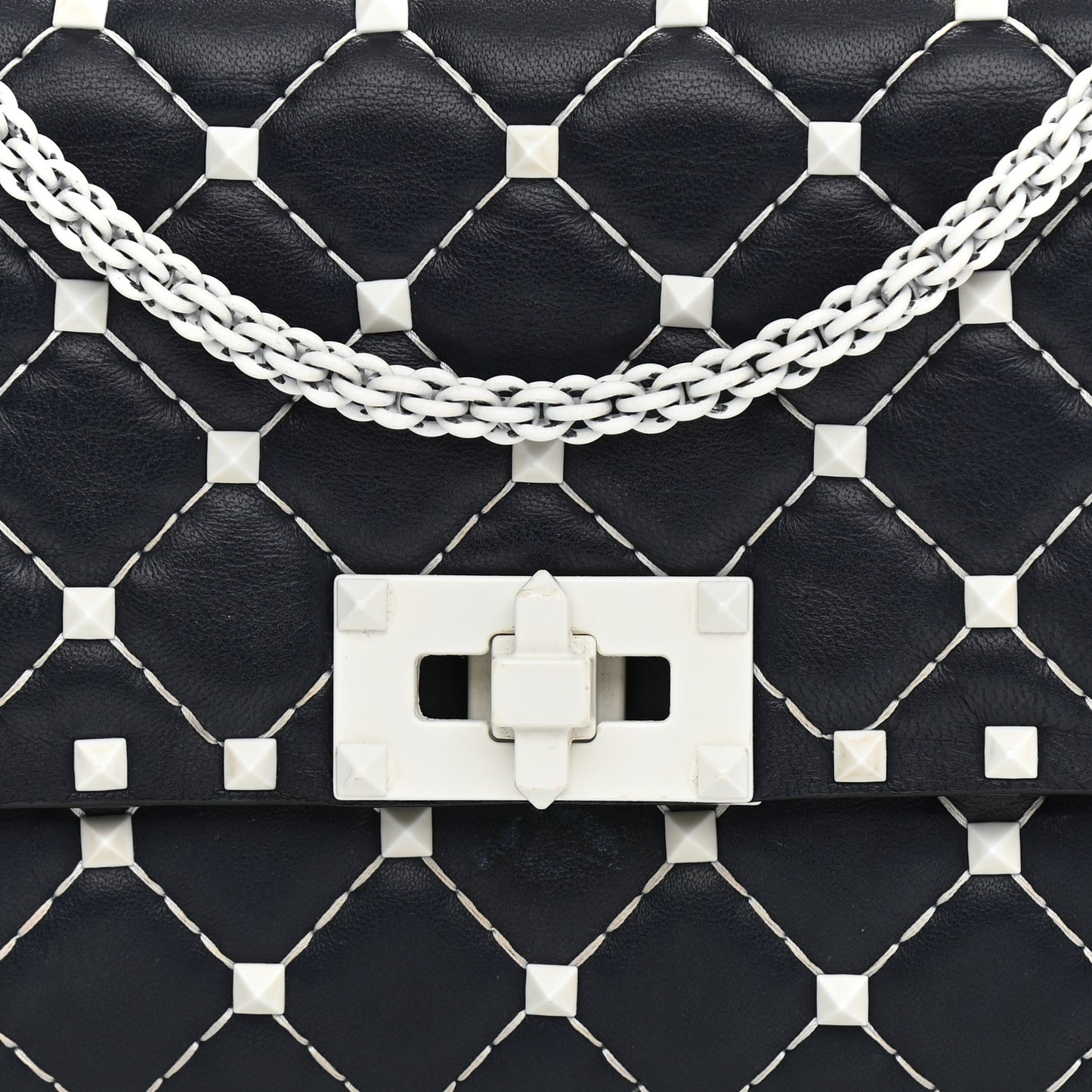 Lambskin Free Rockstud Spike Wallet On Chain Marine