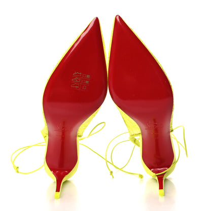 Christian Louboutin Kate Lace 85 Pumps 37 Neon Yellow 5 of 9