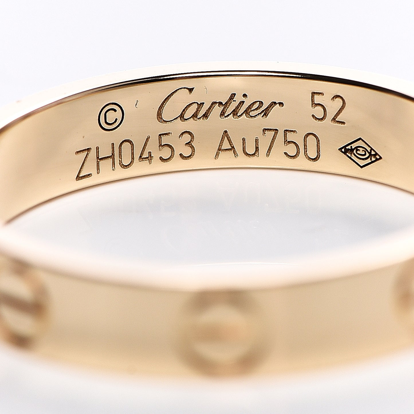 18K Yellow Gold 3.5mm LOVE Wedding Band Ring 52 6