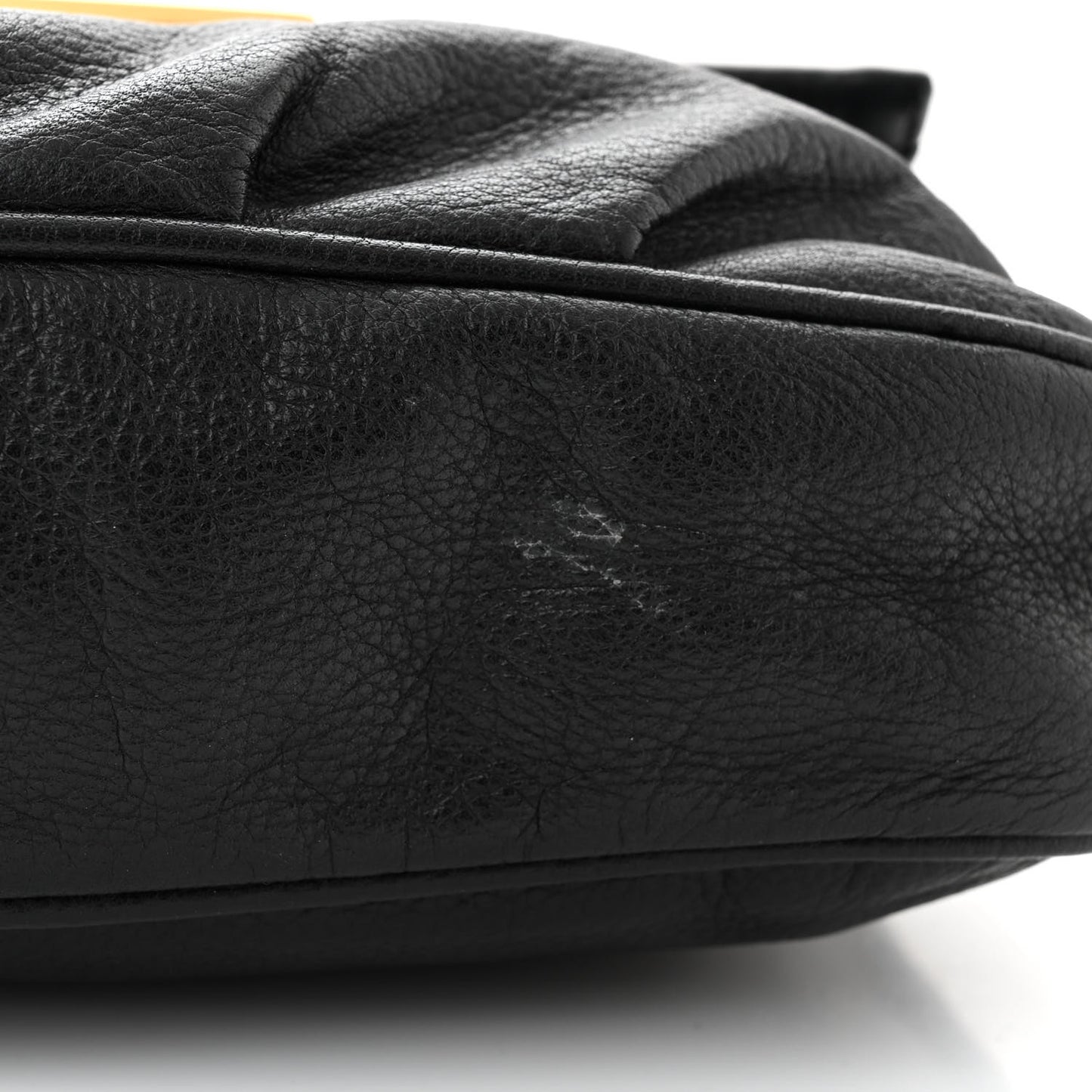 Vitello Flamingo Fendista Pouchette Crossbody Black