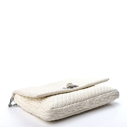 Miu Miu Nappa Matelasse Crystal Flap Clutch White 3 of 10