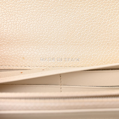 Chanel Caviar Quilted Large Flap Wallet Ivory 8 of 15