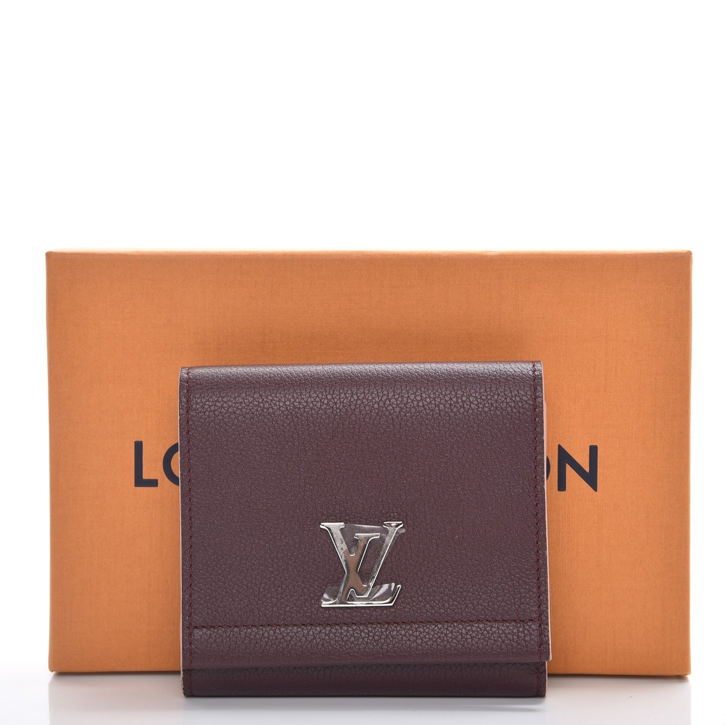 Calfskin LockMe II Compact Wallet Prune