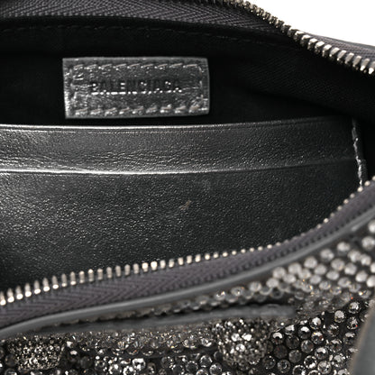 Balenciaga Strass Suede Metallic Nappa Le Cagole Mini Purse With Chain Grey 11 of 12