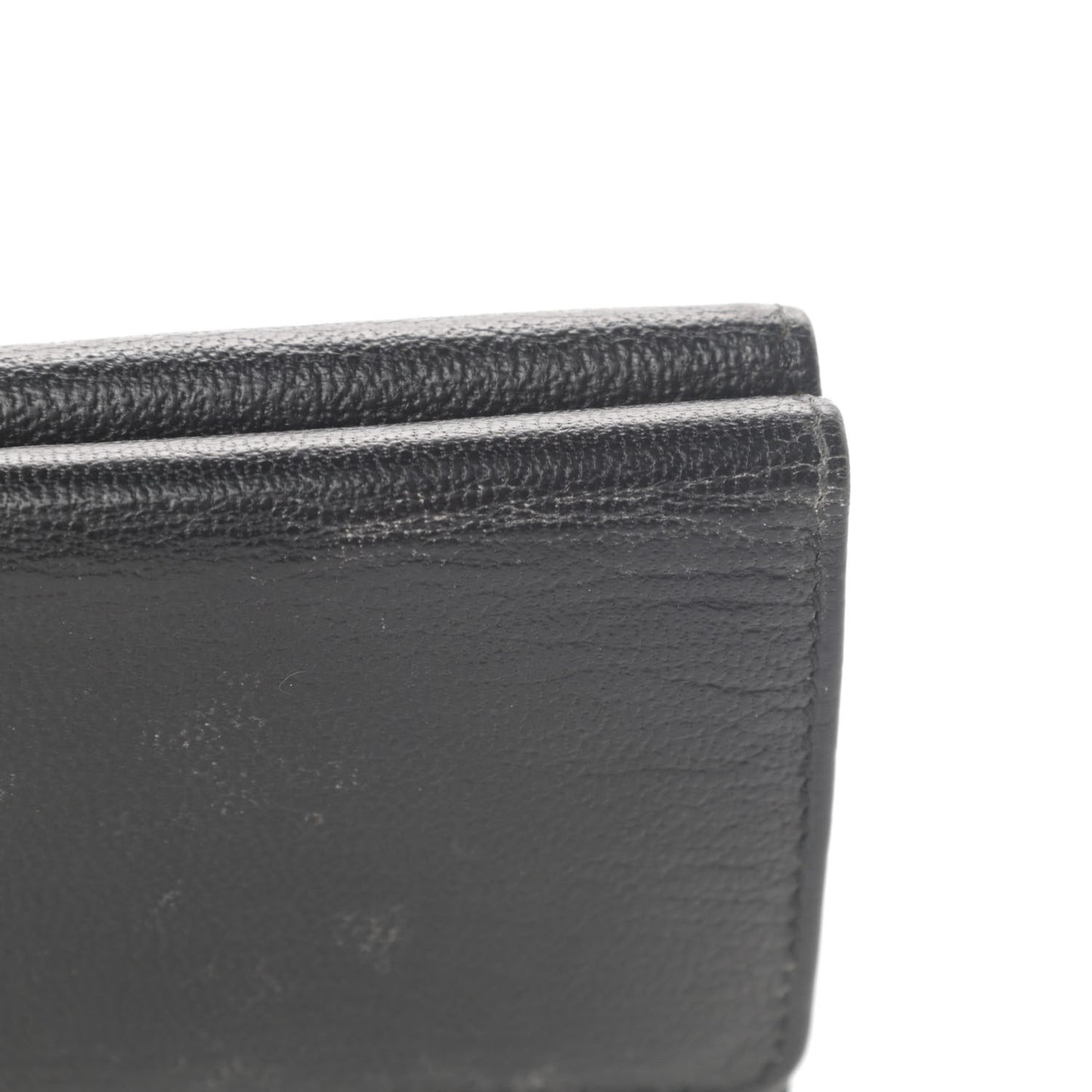 Goatskin Compact CC Flap Wallet Black