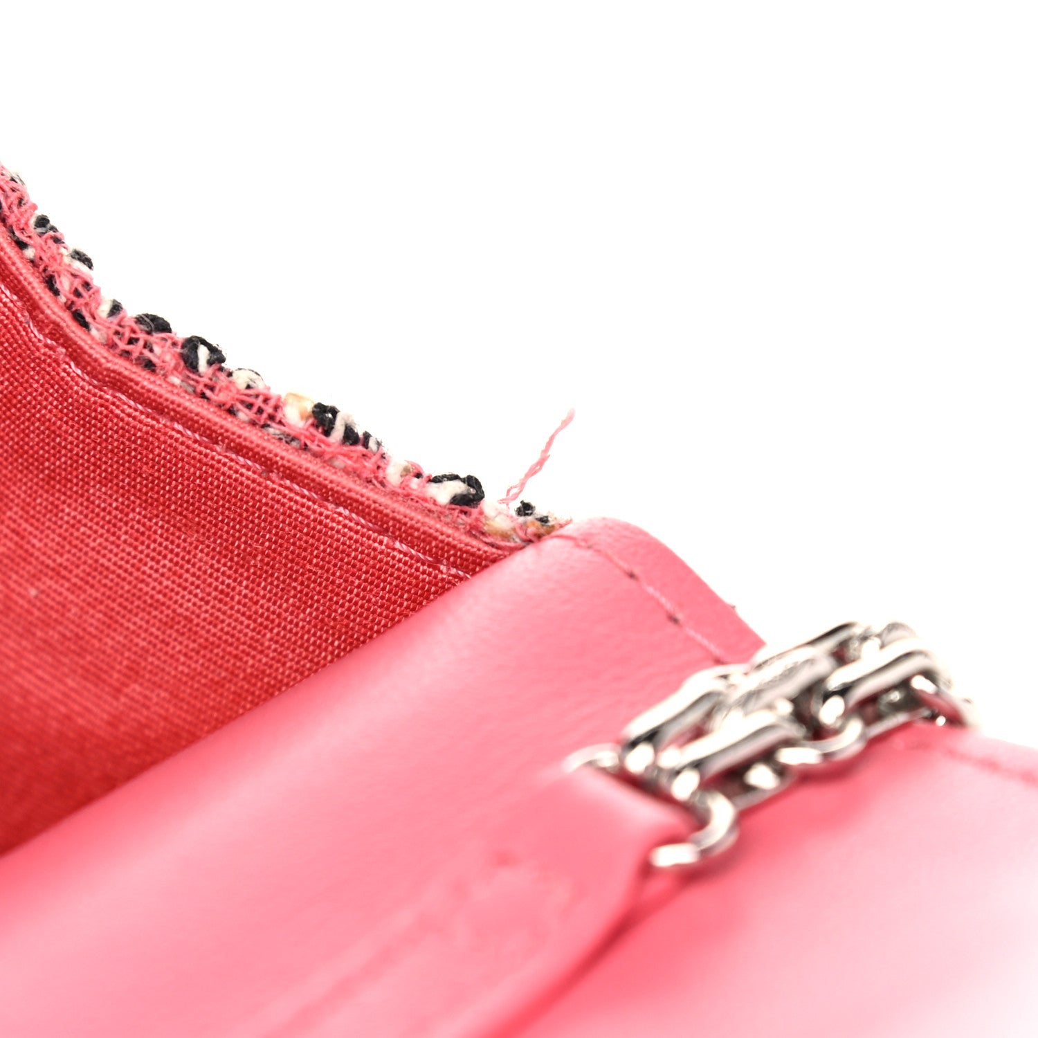 Chanel Tweed Quilted Reissue Wallet On Chain WOC Pink 11 of 12