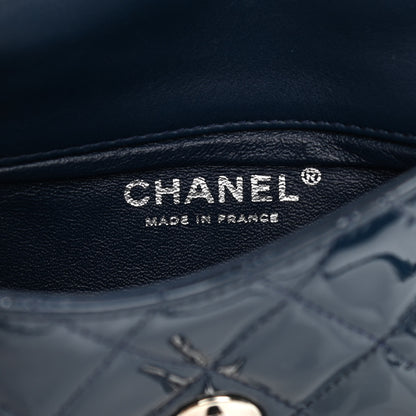 Chanel Patent Calfskin Mini Flap Crossbody Blue 7 of 12