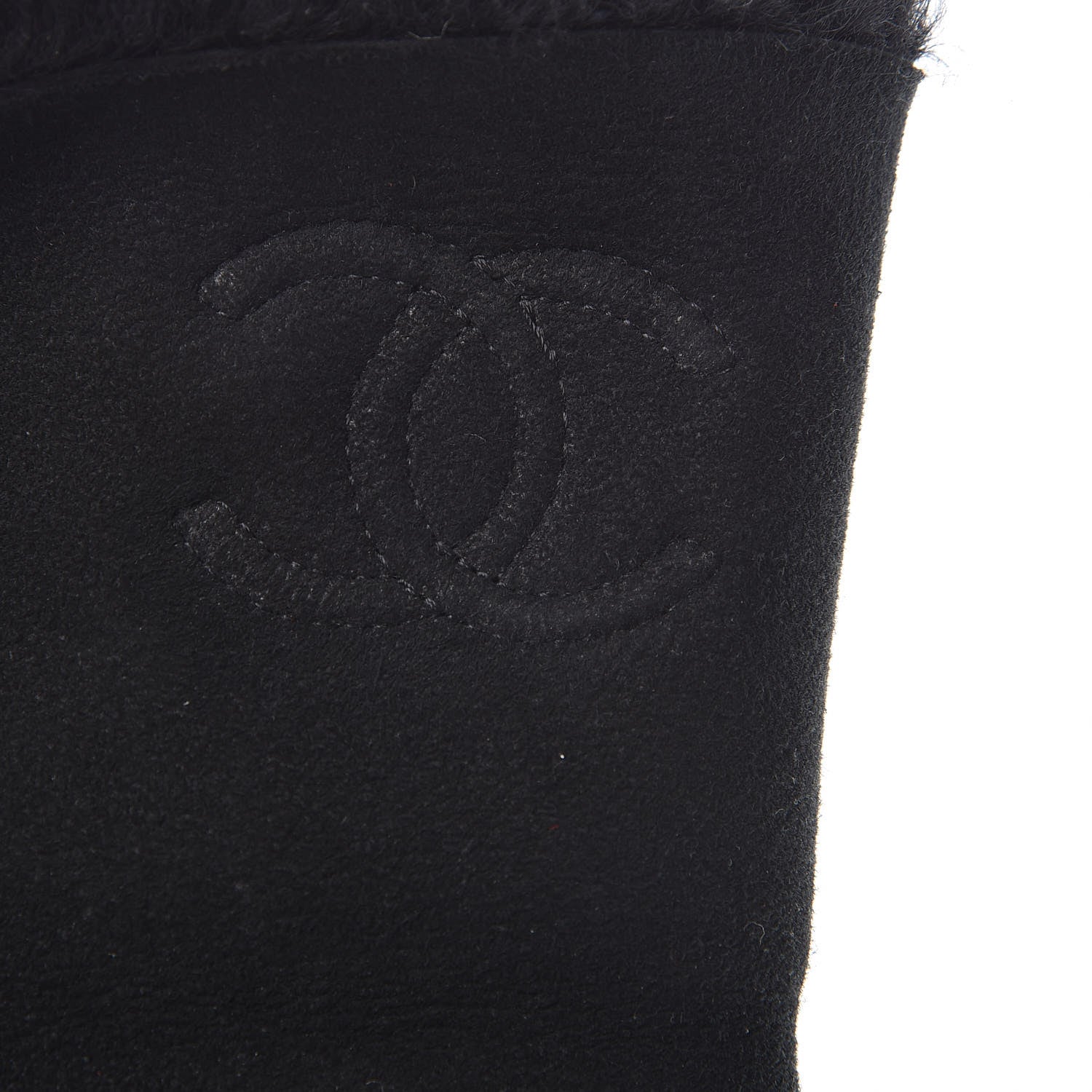 Chanel Shearling Suede CC Boots 41 Black 9 of 12